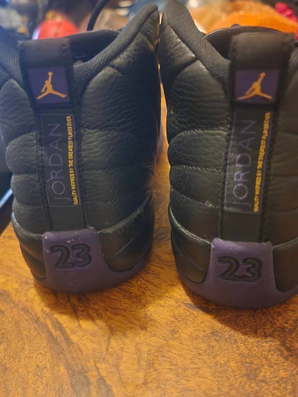 Jordan Black and Purple Retro Men's Basketball Sneakers